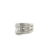 2.5 Carat Emerald Cut Lab Grown Diamond Mens Pinky Ring in Platinum and 18K White Gold