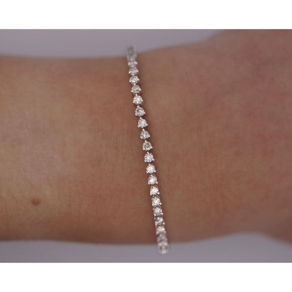 2.5 Carat Natural Diamond Tennis Bracelet in 18K White Gold