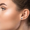 2.50 Carat Blue Sapphire Marquise Flower 18K White Gold Stud Earrings