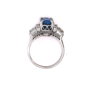 2.51 Carat Oval Blue Sapphire & Mixed Diamond Platinum Filigree Ring – Assay Jewelers