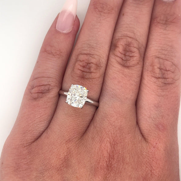 2.79 Carat Lab Grown Diamond Solitaire Ring in 14K White Gold