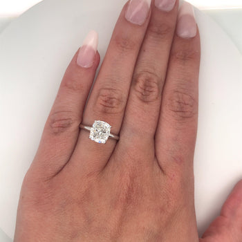 2.79 Carat Lab Grown Diamond Engagement Ring in 14K White Gold Solitaire 4-Prong Setting – Assay Jewelers