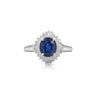 2.8 Carat Oval Blue Sapphire and Diamond Ballerina Halo Ring