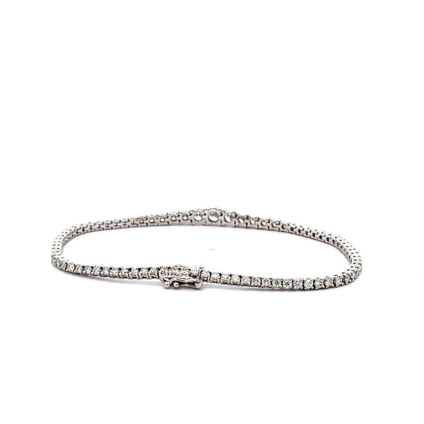2.85 Carat Lab Grown Diamond 14K White Gold Graduating Tennis Bracelet