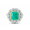 2.95 Carat Natural Emerald and Diamond Ring in 18k gold