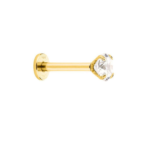 2mm Diamond in 14K Gold Flat Back Stud Earrings