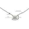 3 Carat Emerald Cut Lab Diamond Solitaire Necklace 14K Gold