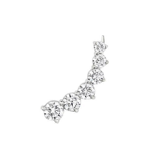 3 Carat Lab Grown Diamond Graduated Ear Climber Earring