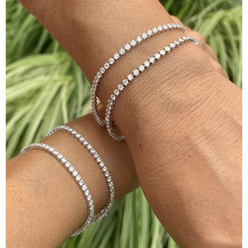 3 Carat Natural Diamond Tennis Ball Bracelet in 14k Solid White Gold – Assay Jewelers