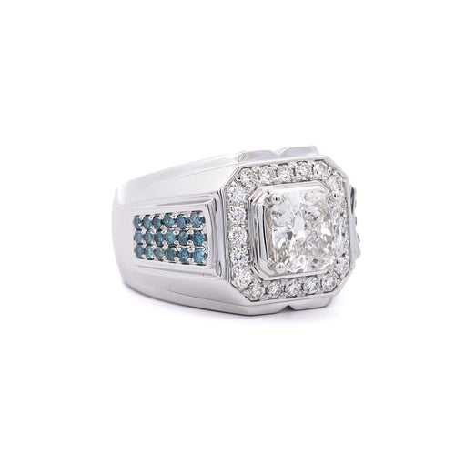 VS2 Lab Grown Diamond 14K White Gold Men's Ring