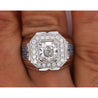 3 Carat Radiant Cut G/VS2 Lab Grown Diamond 14K White Gold Men's Ring