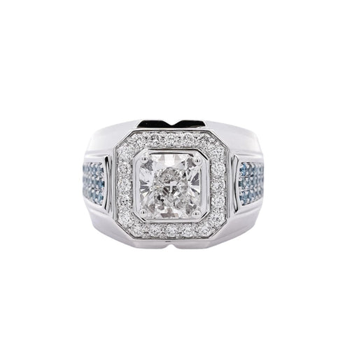 VS2 Lab Grown Diamond 14K White Gold Men's Ring