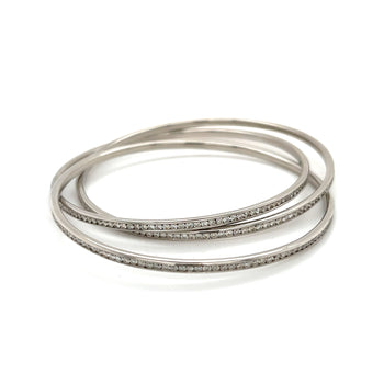 3 Piece Interlocking 7 Carat Diamond Bangle Bracelet in 18k White Gold – Assay Jewelers