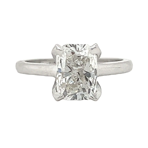 3 carat, G, VS2, IGI Certified Elongated Cushion Lab Diamond Ring
