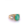 3 carat Oval Cut Colombian Emerald and Diamond Vintage Ring in 14k Gold