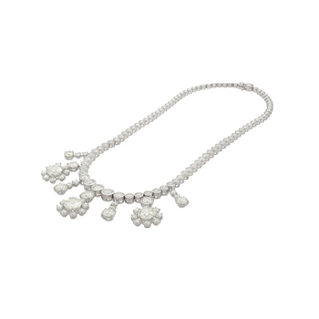 30 Carat White Diamond Necklace and Earrings 18K Set Certified Round-Brilliant – Assay Jewelers