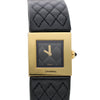 Vintage 1993 Chanel Matelasse H0109 18K Gold Steel Black Dial Quilted Watch
