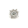 3.01 Carat Round Cut Lab Grown Diamond Ring With Marquise Cut Diamond Halo