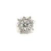 3.01 Carat Round Cut Lab Grown Diamond Ring With Marquise Cut Diamond Halo