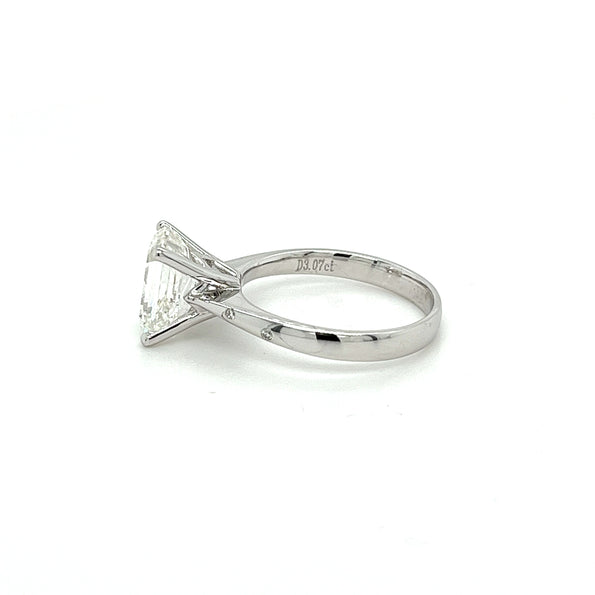 3.07 Carat Emerald Cut F/VS1 Lab Grown Diamond Engagement Ring