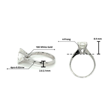 3.07 Carat Emerald Cut F/VS1 Lab Grown Diamond Engagement Ring – Assay Jewelers