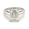 3.07 Carat Emerald Cut Lab Grown Diamond Ring in 14k White Gold Cathedral Setting