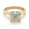 3.12 Carat Cushion Cut Lab Grown Diamond in 14k Gold Solitaire Engagement Ring