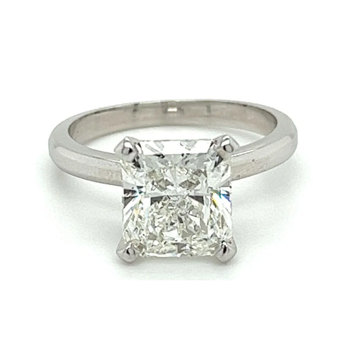 3.20 Carat Radiant Cut Lab Grown Diamond Solitaire Ring