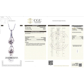 3.38 Carat 3 Stone Diamond Dangle Pendant Necklace in 18K White Gold – Assay Jewelers