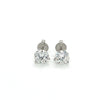 3.43 Carat Round Cut Lab Grown Diamond Martini 3-Prong Stud Earrings in 14K