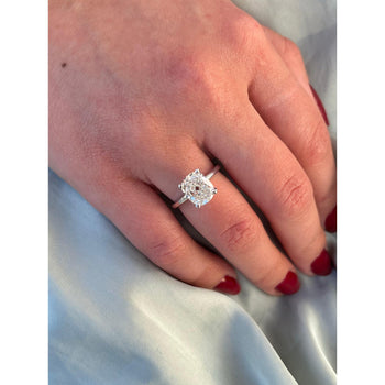 3.46 carat G/VS2 18k White Gold Solitaire Cushion Lab Grown Diamond Ring – Assay Jewelers