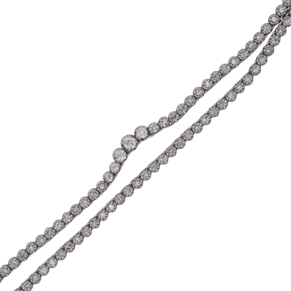 3.5 Carat Diamond Cupcake Graduated Tennis Necklace
