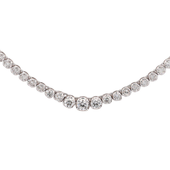 3.5 Carat Diamond Cupcake Graduated Tennis Necklace