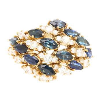 3.50 CT Blue Sapphire and 1.0 CTW Diamond Cluster Ring in 18K Gold – Assay Jewelers