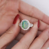 3.50 Carat Black Opal & Diamond Halo Platinum Filigree Ring