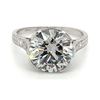 3.72 Carat Lab Grown Diamond Ring in Half Bezel Platinum Setting