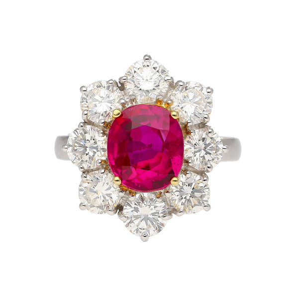GIA Certified Semi Mount Ring With Round Diamond Halo in Platinum