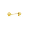 3mm Classic 14K Gold Ball Stud Earrings with Screw Backs