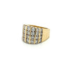 4 Carat Channel Set Round Cut Diamond Cluster Ring in 14K Yellow Gold