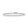 4 Carat Round Natural Diamond 2.7mm 3-Prong Tennis Bracelet in 18K White Gold 7"