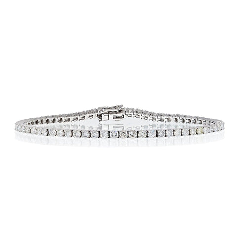 4 Carat TW Round Cut Diamond Tennis Bracelet In Platinum Setting