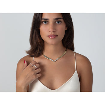 4 Carat Total Marquise Diamond Herringbone Choker Necklace in 14K Gold – Assay Jewelers