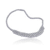 40 Carat Round Cut Diamond Platinum 3 Row Chandelier Necklace