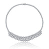 40 Carat Round Cut Diamond Platinum 3 Row Chandelier Necklace
