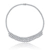 40 Carat Round Cut Diamond Platinum 3 Row Chandelier Necklace