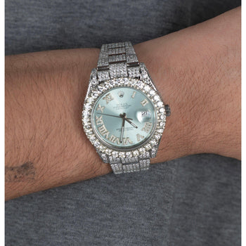 41MM Rolex Datejust With Light Blue Dial Roman Numerals Year 2010 Watch – Assay Jewelers