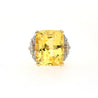 47.10 Carat No-Heat Yellow Sapphire & Old Euro Diamond Vintage Ring