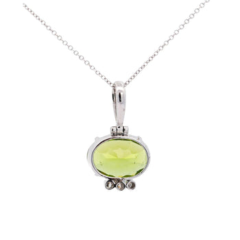 4.09 Carat Peridot Pendant Necklace in 18K White Gold Cable Chain – Assay Jewelers