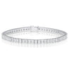 4.7 Carat Princess Cut Diamond Half Bezel Tennis Bracelet in 18K White Gold 7"