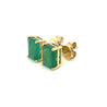 4.7 Carat TW Natural Green Emerald Stud Earrings in 14K Solid Yellow Gold